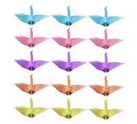 Housoutil 50 Piezas de Grullas de Origami de Papel Hechas a Mano para Decoración de Boda y Ambiente Romántico Diseño Elegante y Artesanal Color Aleatorio