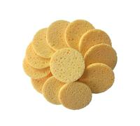 Housoutil 50 Piezas Esponja Facial Limpiadora de Celulosa Natural, Redonda y Amarilla, Exfolia Delicadamente la Piel y Elimina Maquillaje para Cuidado Diario del Rostro