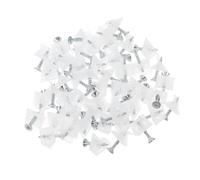 Housoutil 50 Piezas Hebilla de plástico Cuña para reparar cajones abrazadera de la esquina inferior del cajón Clips para muebles Fijaciones para muebles soporte de cajón de plástico Metal