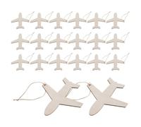 Housoutil 50 Unidades Adorno de Madera Decorativo en Khaki Forma de Avión Vintage para Estimular la Creatividad para Manualidades Diy en Áreas de Estudio y Salón