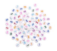 Housoutil 500 Piezas Cuentas Acrílicas Redondas Mixtas con Números Cuentas Espaciadoras para Manualidades para Pulseras y Collares Diy