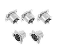 Housoutil 5piezas Conector XLR Hembra para Montaje en Panel Accesorio de Micrófono Duradero Socket de Audio para Altavoces Paquete de Conexión Estable y Mejora de Calidad Sonora
