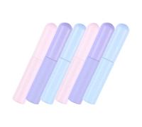 Housoutil 6 Aplicadores de Labios de Silicona Tapa Cepillos Suaves para Brillo y Bálsamo Labial Set de 6 Unidades Rosa Púrpura y Azul Portátiles para Maquillaje y Viaje