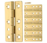 Housoutil 6 Bisagras de Piano Doradas de Cobre para Puertas Plegables y Muebles, Fáciles de Usar y Simples de Instalar, Ideales para Manualidades y Reemplazos