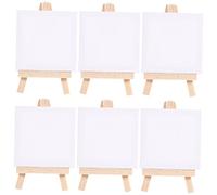 Housoutil 6 Juegos Mini Caballetes de Madera con Tableros Blanco para para Principiantes Fáciles de Transportar Estimula la Creatividad y Habilidades
