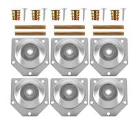 Housoutil 6 Juegos Patas de Mesa Metal con Tornillos y Tuercas, Placas Biseladas 70x67x1.2mm, Extensores Altura Escritorio y Elevadores Pies Muebles para Sofá y Sillas
