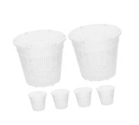Housoutil 6 Macetas Transpirables para Orquídeas y Plantas Macetas de Plástico Resistentes de 140 MM Ideales para Vivero Jardín y Cultivo Interiores