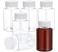 Housoutil 6 Piezas Botella de Almacenamiento para Aceite de 100ml con Tapa, Frasco Pet Transparente para Muestras y Reactivos, Fácil Observación de Color y Turbidez