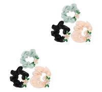 Housoutil 6 Piezas lazo de flores para el cabello pañuelo para el pelo anillo para el pelo tiara coletero para el cabello anillos para el cabello chica cuerda de pelo anillo de pelo Malla