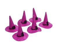 Housoutil 6 Piezas Sombrero de Bruja de Fieltro para Manualidades de Halloween Elementos Clásicos, DIY Cómoda para Fiestas y Suministros de Fiesta