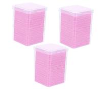 Housoutil 600 Piezas Almohadillas De Limpieza De Pegamento Limpiando Suministros Toallitas De Pegamento Para Pestañas Toallitas Paño De Limpieza Rosa Algodón Clavo Trapo