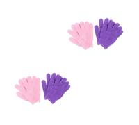 Housoutil 8 Piezas Guantes De Baño Guante De Masaje De Espalda Guantes Exfoliantes Guante De Exfoliación Corporal Guante Exfoliante Puff De Ducha Poliéster Cinco Dedos Depurador