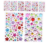 Housoutil 8hojas Pegatinas De Gemas Para Decoración De Uñas De Gemas Faciales Adhesivas De Imitación Para Uñas Para Festivales y