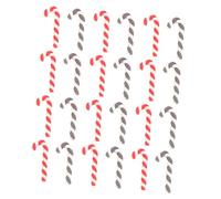Housoutil Accesorios Navideños de Arcilla Polimérica Mini Bastones Rojos y Cafés 20 Piezas para Decoración DIY Adornos Creativos para Fundas de Teléfono y Manualidades Festivas