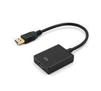 Housoutil Adaptador de Cable USB 3.0 a Video de Alta Definición Negro Función Multi-Pantalla y Salida Sincronizada de Audio y Video para Ordenador, Portátil y Proyector