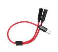 Housoutil Adaptador Divisor de Auriculares y Micrófono Usb-c Rojo, Cable de Audio 3,5 Mm Doble Salida, 28 Cm, para PC y Portátil, Accesorio Compatible para Audio y Micrófono Independiente