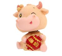 Housoutil Adorno Colgante para Coche Pequeño Ternero Amarillo Año del Buey 2021 Decoración para Salpicadero Juguete Colgante Adorable Tipo A Obsequio para Coche y Escritorio