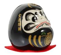 Housoutil Adorno de Cerámica Japonesa en Forma de Huevo Negro para de Escritorio y Coche con Significado de Buena Fortuna y Estilo Clásico