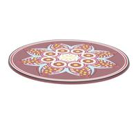 Housoutil Almohadilla Grande para Cuenco de Sonido Meditación, Cojín Redondo de Bordado Mandala Marrón, Tapete Protector para Cuencos de Cristal, Accesorio Budista para Terapia de Sonido