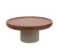 Housoutil Bandeja Alta para Frutas de Madera de Acacia y Terracota Soporte Estable para Postres y Aperitivos Plato Decorativo Grande 215X215X95 CM Adecuado para Comedor y Fiestas