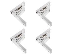 Housoutil Bisagras de Puerta Plegables de 90 para Muebles de Cocina, Material Spcc Plata, Capacidad de Carga Reforzada, Paquete de 4 Piezas para Armarios Interiores