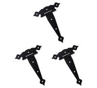 Housoutil Bisagras Negras de Hierro en T para Puertas de Madera, Flexibles y Silenciosas 8 Orificios de Tornillo, Pack de 3 Piezas para Proyectos DIY y Clubes