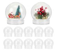 Housoutil Bolas de nieve DIY de 150 ml para rellenar, 20 unidades de Navidad, bolas de nieve DIY con tapa de rosca, bolas de nieve de plástico para hacer luces, galletas, plantas