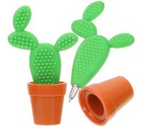 Housoutil Bolígrafos de Cactus Diseño Creativo y Apariencia Adorable, 2 Piezas de Silicona para Escribir y Dibujar, Material de Papelería para Estudiantes y Suministros Varios estilos