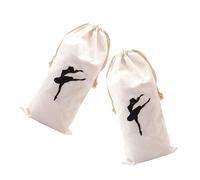 Housoutil Bolsa para Guardar Zapatillas de Ballet de Pelusa Diseño de Cordón, 2 Piezas para Niñas y Bailarinas en Entrenamientos o Viaje
