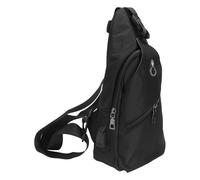 Housoutil Bolso de Pecho Bandolera para Hombre en Cuero Pu Negro con Cremallera, Diseño Compacto y Gran Capacidad Adecuado para Viajar y Senderismo