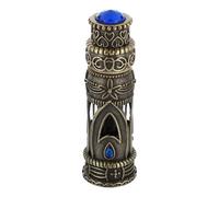 Housoutil Botella de Perfume de Dubái de 6 Ml en Aleación Dorada, Decorativa Almacenamiento, Diseño Delicado y Estilo Oriental Elegante para Uso Hogar
