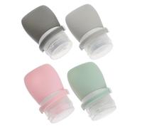 Housoutil Botellas de Silicona Rellenables Prueba de Fugas de 30ml 4 Piezas con Bolsa de Almacenamiento para Loción y Champú, para Viajar