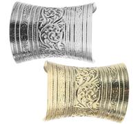 Housoutil Brazalete Abierto Ajustable para Mujer Diseño Clásico y Patrón en Relieve, Pulsera de Metal Elegante y Resistente para Uso Diario y Ocasiones Obsequios