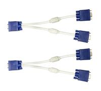 Housoutil Cable Divisor de Vídeo Vga 2piezas Diseño de Doble Anillo Magnético y Material Abs Flexible para Conexión de Monitor Dual de Señal