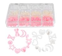 Housoutil Caja de Adornos para Uñas Perlas de Abs, Diseño Kawaii para Crear Uñas Únicas y Destacar en Oficina o Salidas, Set de 12 Compartimentos
