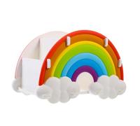 Housoutil Caja de almacenamiento multifuncional para brochas de maquillaje Rainbow Bridge organización y almacenamiento del aula dispensador de lápices para el aula organizador de escritorio