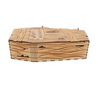 Housoutil Caja de Ataúd de Madera para Halloween Diseño Único, Almacenamiento Versátil y Material Estable, Adecuado para Decoraciones de Fiesta y Dulces