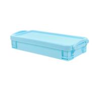 Housoutil Caja de Lápices Apilable de Plástico Azul de Gran Capacidad