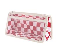 Housoutil Caja De Lápices De Tablero De Ajedrez Estuche para Bolígrafos De Gran Capacidad Cartuchera Bolsa De Maquillaje Bolso De La Pluma De Los Estudiantes Largo Rojo De Polivinilo