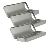 Housoutil Caja Metálica para Lápices y Bolígrafos para Estudiantes, Organizador Escolar Rígido Tapa Abatible, Tamaño 160x54x20 Mm, Juego De 3 Unidades, Uso Escolar y Hogar