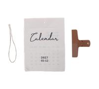 Housoutil Calendario de Pared Decorativo de Tela de Algodón Beige con Clips de Plástico 20x15 Cm para Oficina y Escuela, Fácil de Cambiar y Gestión