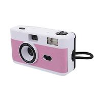 Housoutil Cámara De Película Vintage De Reutilizable Flash Incorporado Sin Batería para Filmar Recuerdos Colores Blanco Rosa y Morado para Principiantes