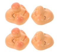 Housoutil Caras de Resina para Manualidades de Pascua, Kit de 4 Expresiones Faciales Detalladas para Muñeca Enana, Accesorios de Bricolaje de 58x58mm y 57x55mm, Decoración Facial Creativa