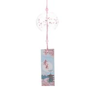 Housoutil Carillón de Viento Japonés Rosa de Cristal, Colgante Decorativo para Exteriores, Adecuado para Jardines, Balcones y Celebraciones Familiares