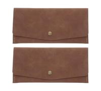 Housoutil Cartera de PU Marrón Vintage Plegable 2 Piezas Ranuras Verticales para Tarjetas y Bloqueo RFID, Billetera Delgada Multifuncional para Hombre y Mujer, Adecuado para Uso Diario