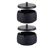 Housoutil Ceniceros de Acero Inoxidable 2 Piezas Tamaño Pequeño 88X88X7 CM con Tapa Metálica a Prueba de Viento Diseño Portátil y Resistente para Interiores Hogar y Oficina