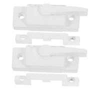 Housoutil Cerradura de Ventana Corredera Blanca de Plástico 2 Juegos Cierre de Leva para Puertas y Ventanas Correderas Orificio Central y Apertura Izquierda Seguridad Reforzada para