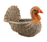 Housoutil Cesta de Almacenamiento de Madera Diseño de Pavo de Paja, Fuerte y Multifuncional para Libros, Snacks y Decoración en Hotel o Hogar Varios estilos
