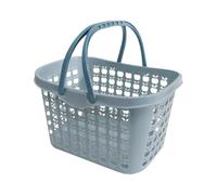 Housoutil Cesta para Recoger Frutas y Verduras de Plástico Azul Mediana para Supermercado y Actividades al Aire Libre Asas Resistentes