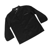 Housoutil Chaqueta de Chef Unisex Negra de Algodón Manga Larga, Uniforme de Chef para Hombre y Mujer, Protección Efectiva y Estilo Profesional para Cocinas y Servicio de Alimentos